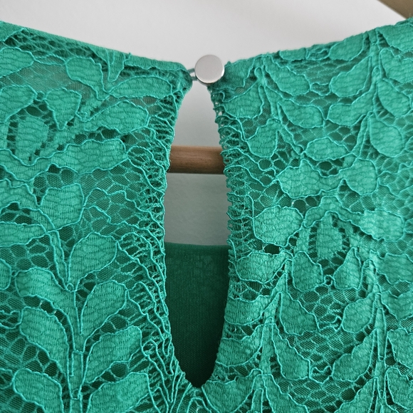 Vintage Liz Claiborne Career Green Lace Sleeveless Shirt - Picture 4 of 6
